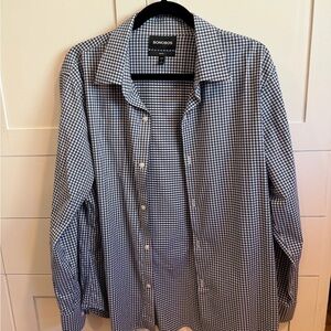 Bonobos Men's Navy and White Slim Fit Gingham Shirt